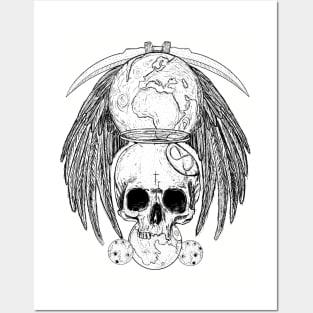 Macabre Goth Skull Head Posters and Art